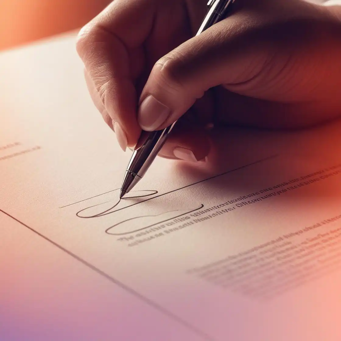 Bild von einem Dokument und einer Unterschrift